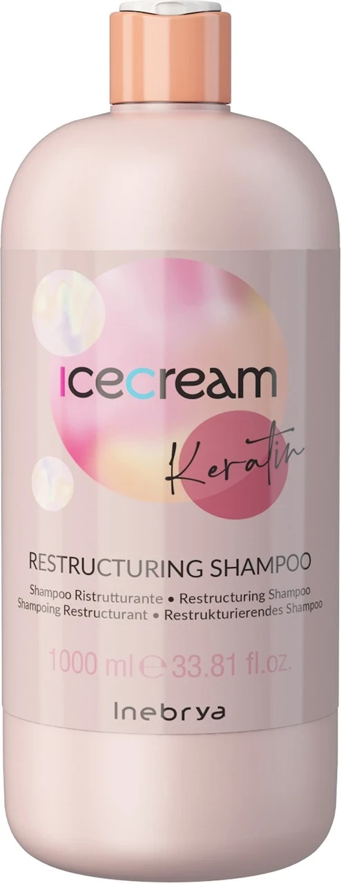 Shampo për flokë Inebyra Ice Cream Keratin Restructuring, 1000ml