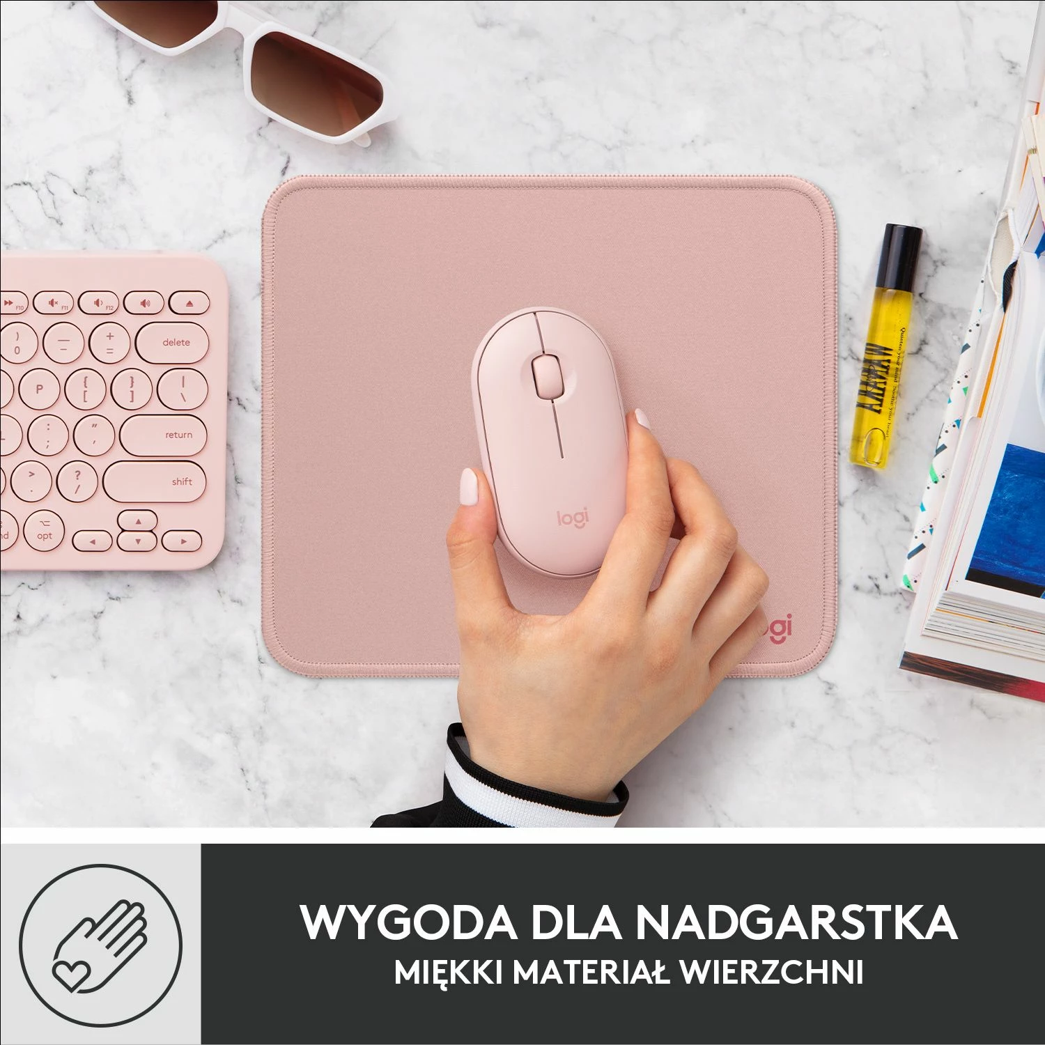 Mauspad Logitech Studio Series 956-000050 23x20cm 3mm Darker Rose
