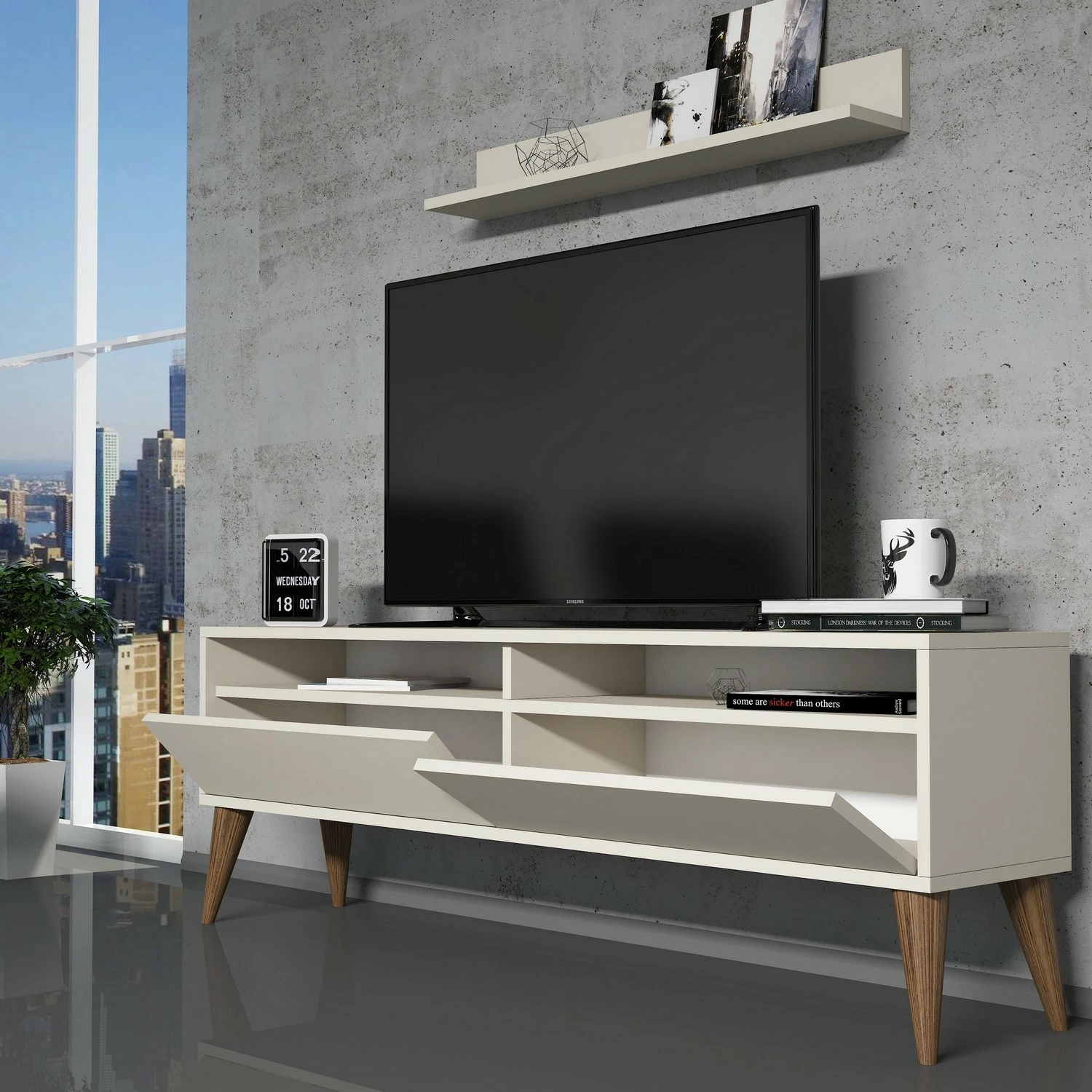 Set mobiljesh për dhomë dite Hanah Home, Best, krem