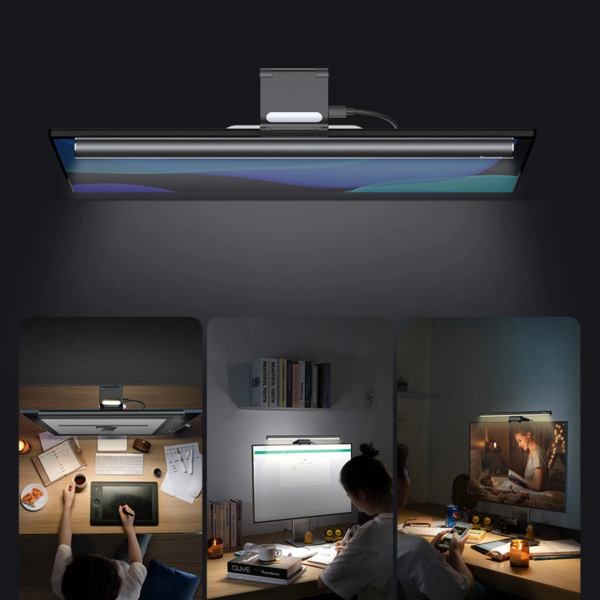Llambë LED për monitor Baseus i-wok2, DGIW000101, e zezë