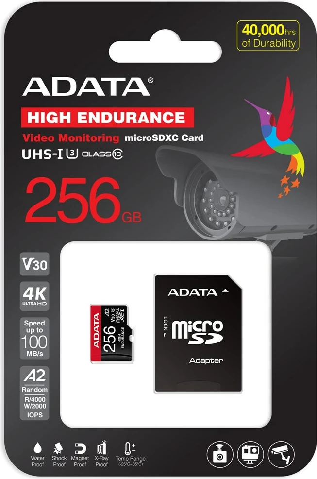 Kartë memorie ADATA AUSDX256GUI3V30SHA2-RA1, 256 GB, MicroSDXC, e zezë