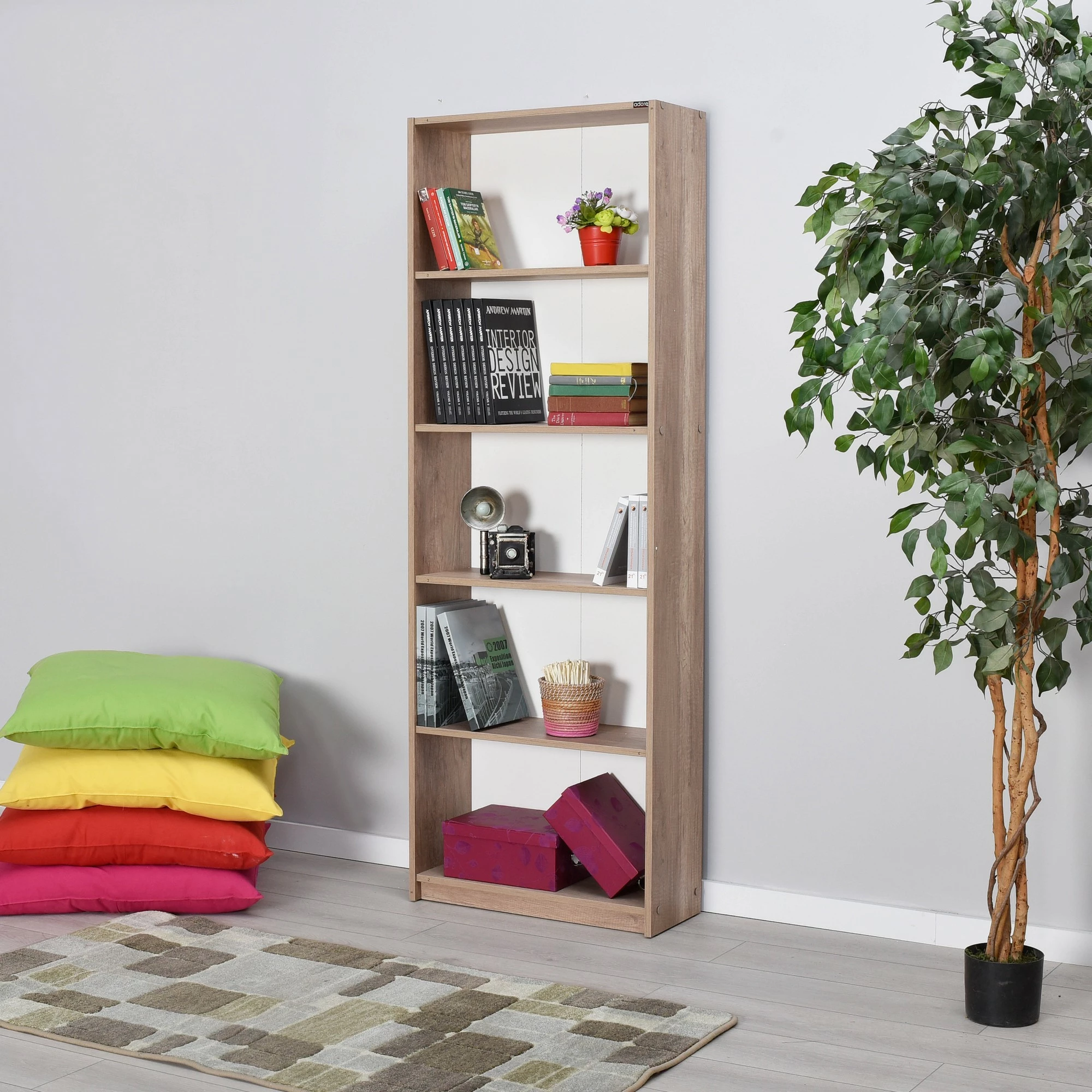 Raft librash Hanah Home, Ktp-350-Tt-1, ngjyrë arr e çelët