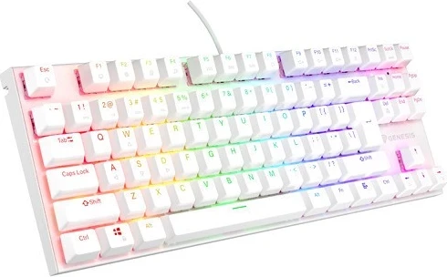 Tastierë mekanike Genesis Thor 303 TKL RGB, Outemu Peach Silent, e bardhë