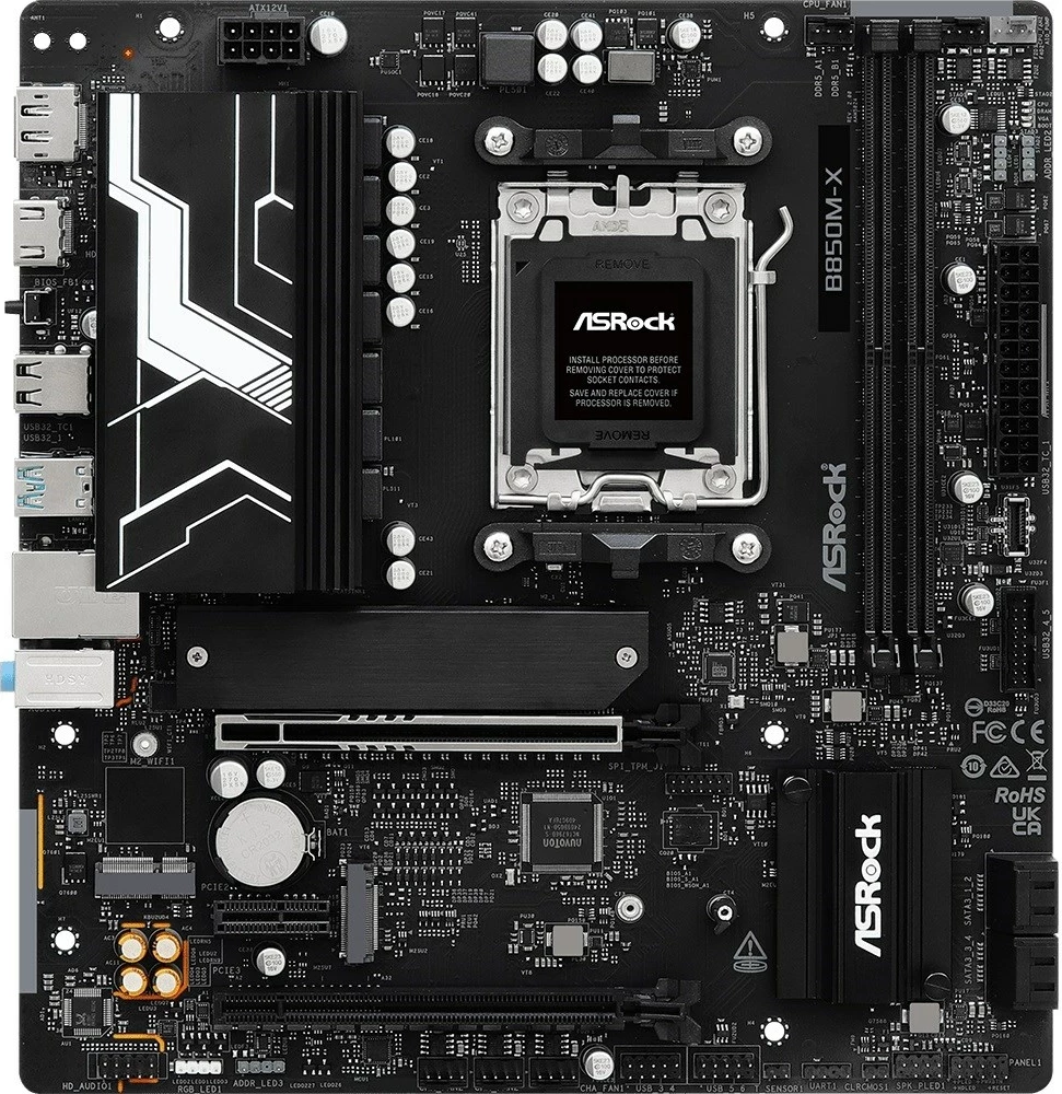 Pllakë amë Asrock B850M-X R2.0, Socket AM5, micro ATX, e zezë