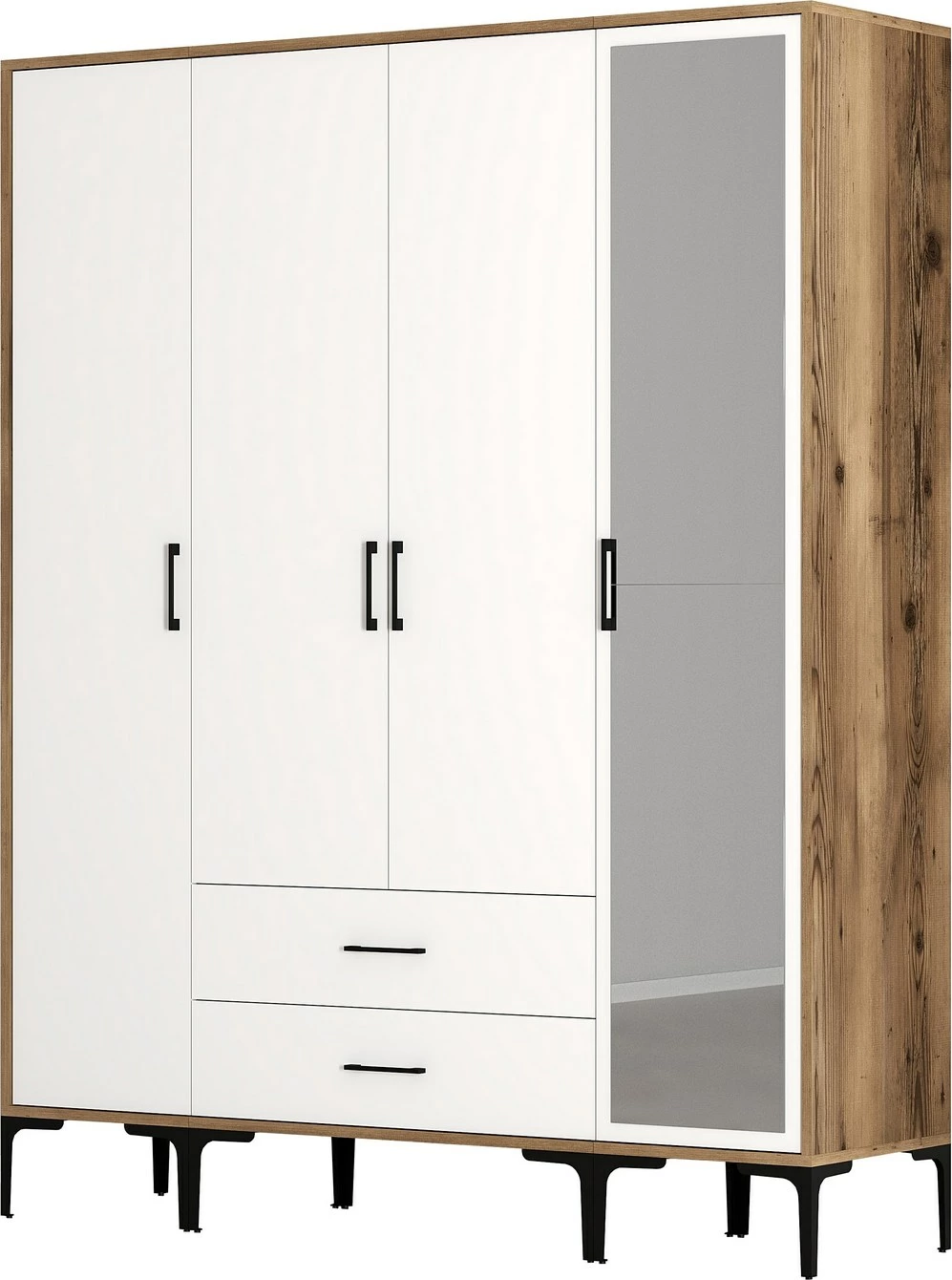 Dollap Skye Decor, ngjyrë arre dhe e bardhë, Kumsal STR