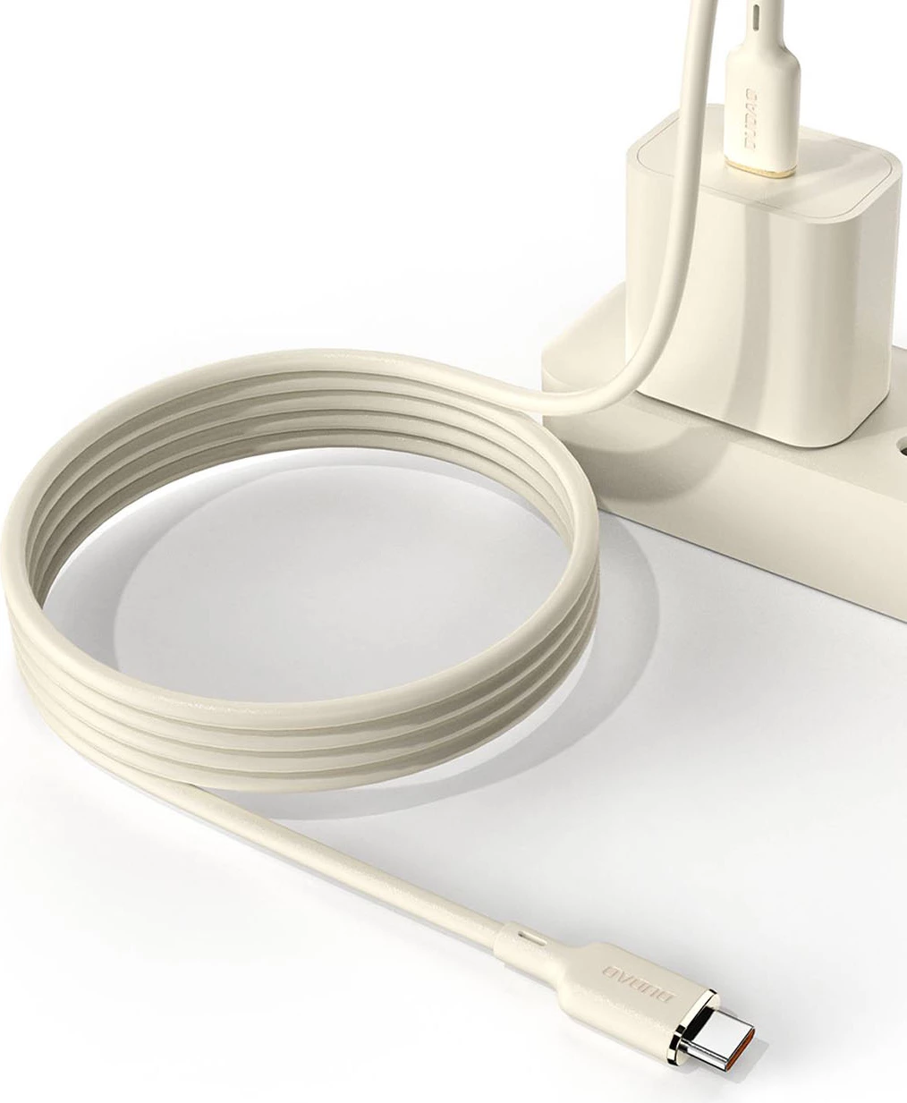 Kabllo 2-në-1 Dudao L7SF, USB-C në USB-C/Lightning, 100W, 1.2m, Bezhe