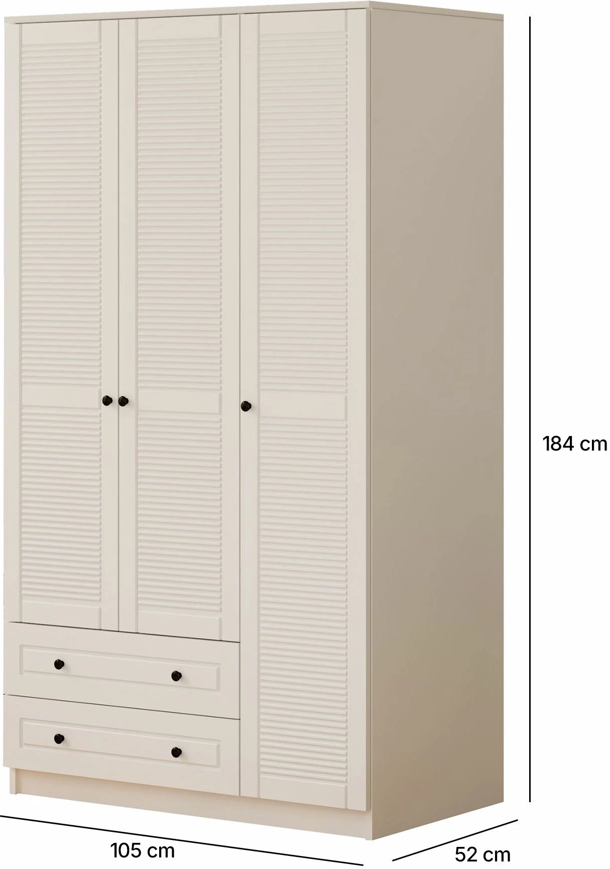 Dollap rrobash Skye Decor, ngjyrë e bardhë mat, RB-062