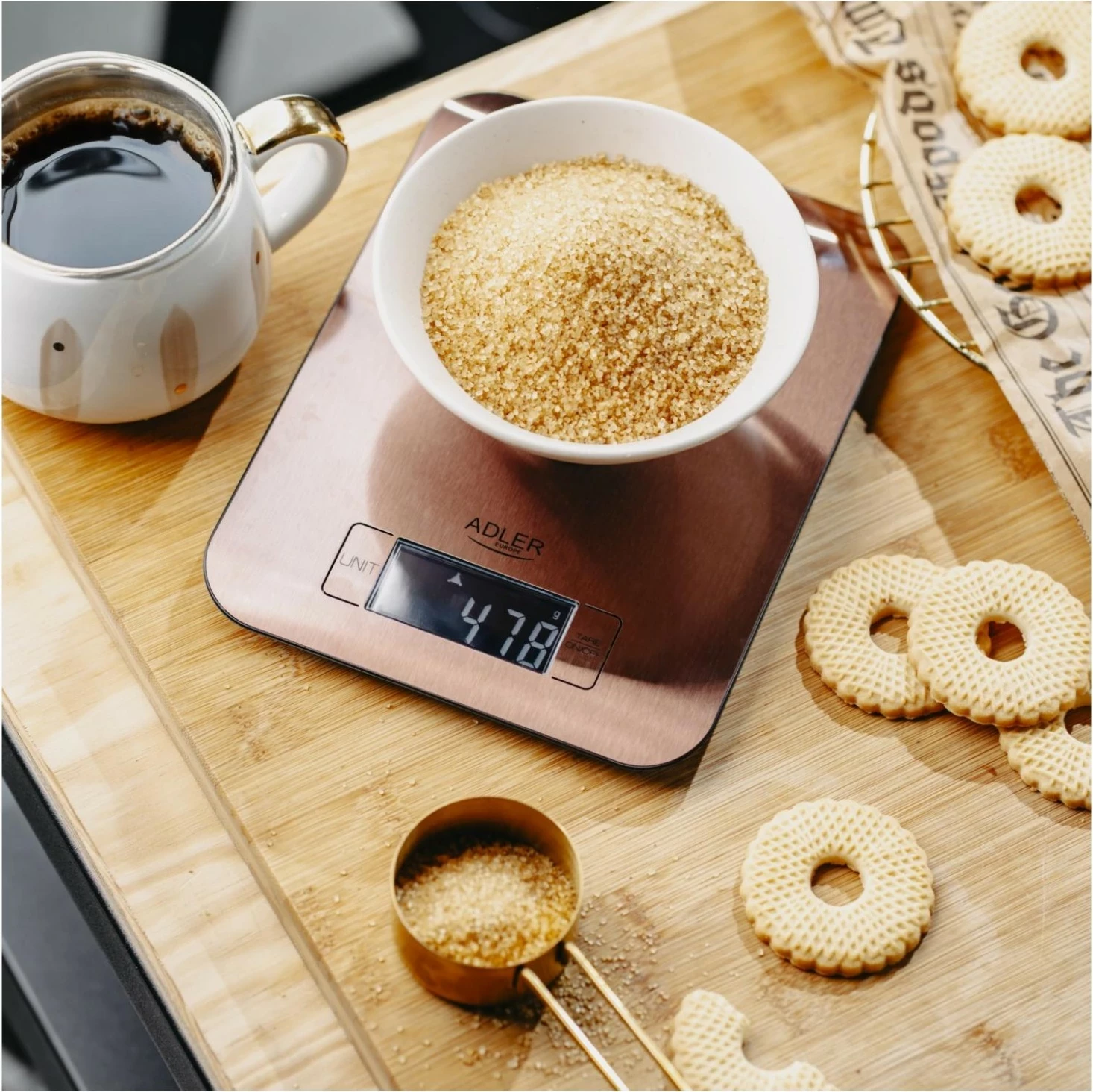 Libra kuzhine Adler AD 3183, elektronike, ngjyrë bakri