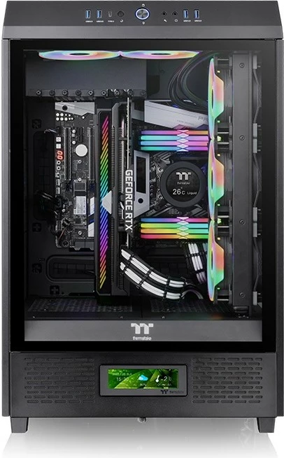 Panel LCD Thermaltake për kasë The Tower 500, i zi