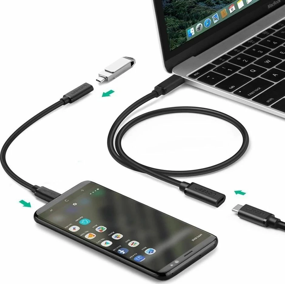 Kabllo zgjatëse USB-C në USB-C Ugreen 40574 0.5 m 5 Gbps E zezë