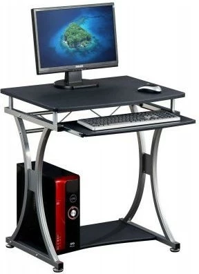 Tavolinë kompjuteri Techly 307308, me rafte, e zezë