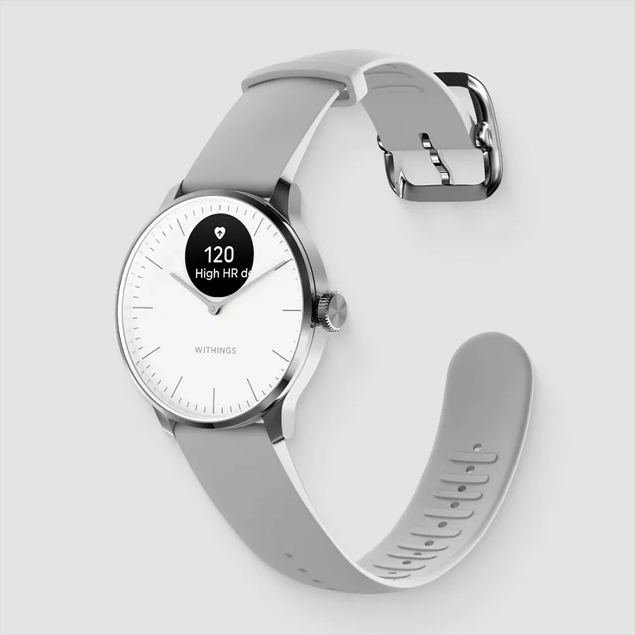 Smartwatch Withings ScanWatch Light, 37mm, OLED, 30 ditë bateri, rrip i bardhë