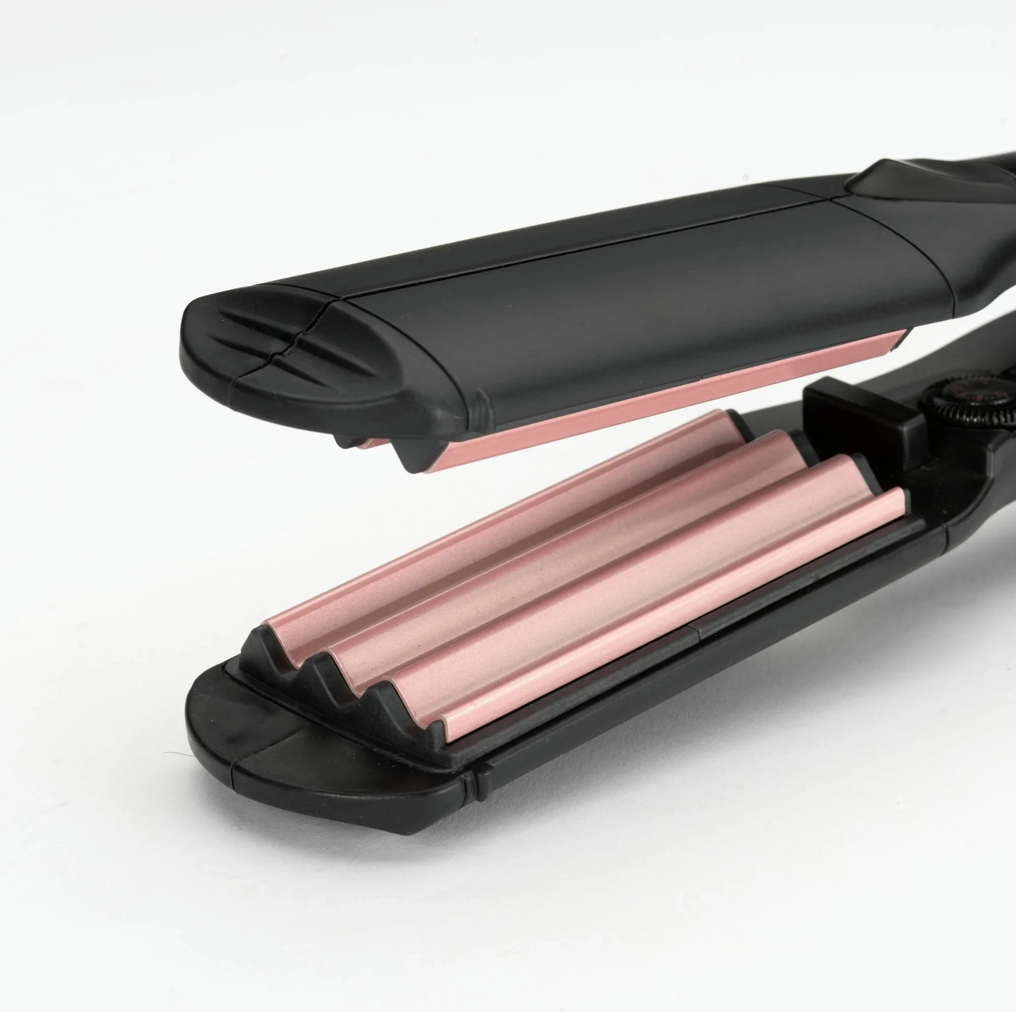 Drejtues flokësh me valë, BaByliss 2165CE, pllaka 45 mm, 120-210°C, 10 nivele, veshje turmalinë-keramike, e zezë/rozë metalike