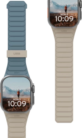 Rrip silikoni magnetik për Apple Watch UAG Pathfinder, 42/44/45/46/49mm, Gri-Blu