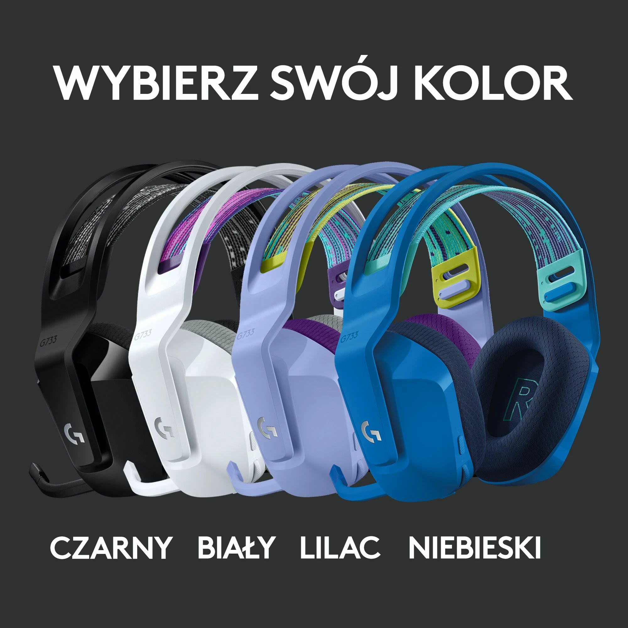 Kufje gaming Logitech G733 LIGHTSPEED (981-000890), wireless, 7.1 surround, USB, vjollcë