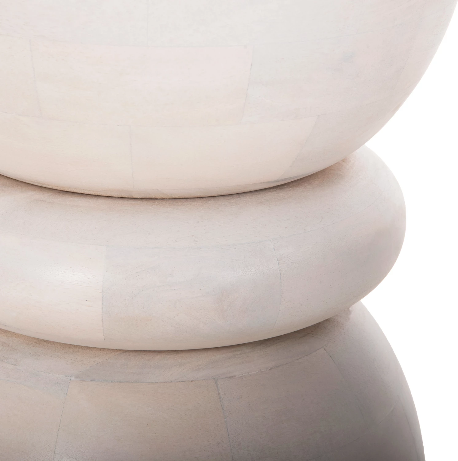 Karrige e rrumbullakët, dru mango, ngjyrë e bardhë, Φ35x51H cm