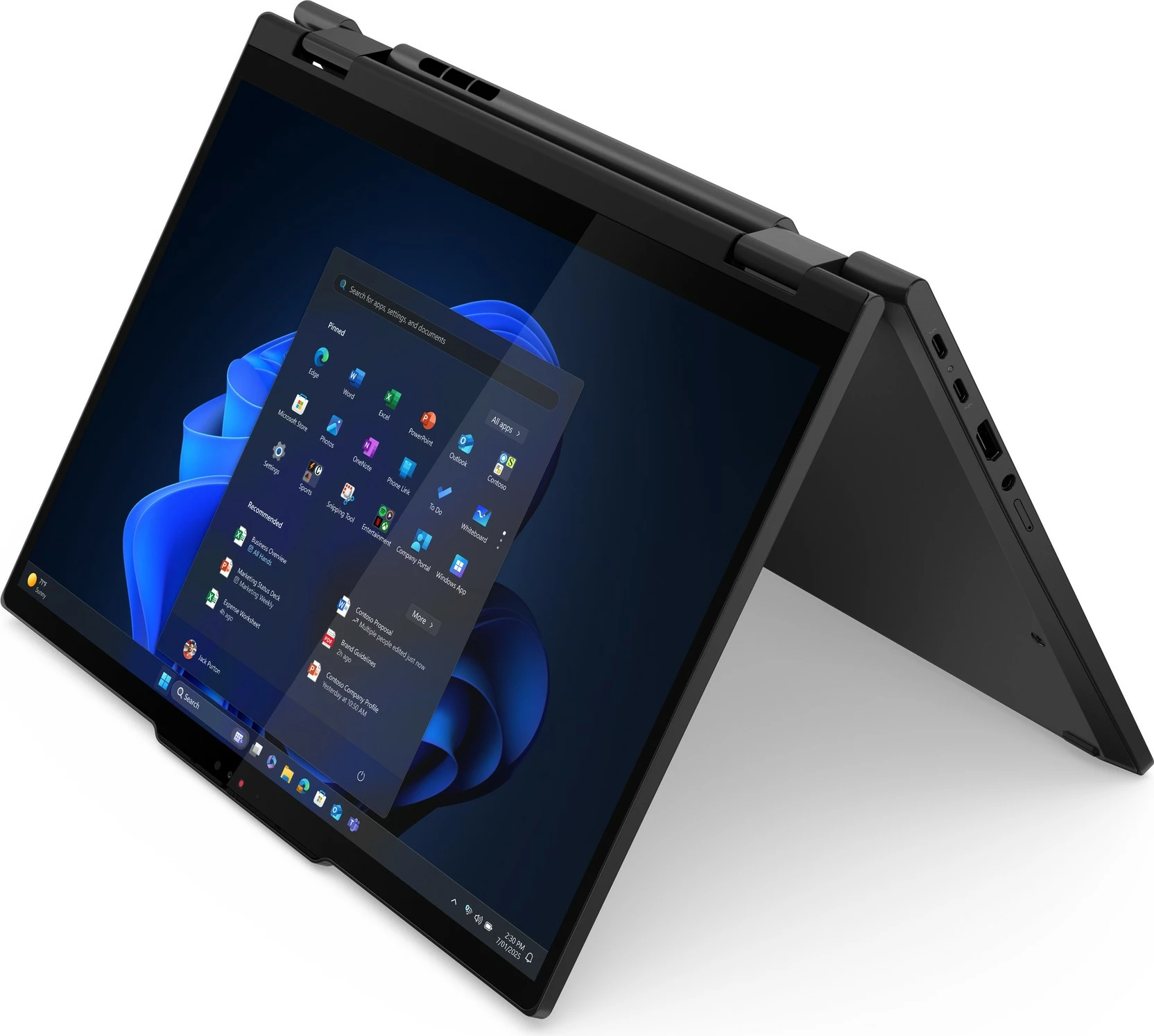 Laptop Lenovo ThinkPad T14s 2-in-1 G1, 16GB RAM, 512GB SSD, Windows 11 Pro, e zezë