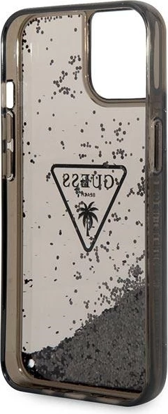Mbështjellës Guess GUHCP14MLFCTPK për iPhone 14 Plus 6.7", Liquid Glitter Palm, i zi