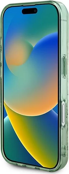 Mbështjellës Guess IML Flower & Tonal Circle MagSafe për iPhone 16, Gjelbër