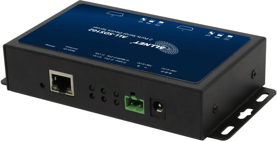 Konvertues media ALLNET ALL-SDS102v2, 2x RS232/RS422/RS485 në 10/100BASE-TX, i zi