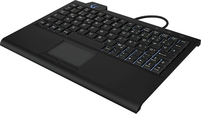 Tastierë KeySonic KSK-3210ELU, USB, LED, QWERTZ, me touchpad, e zezë