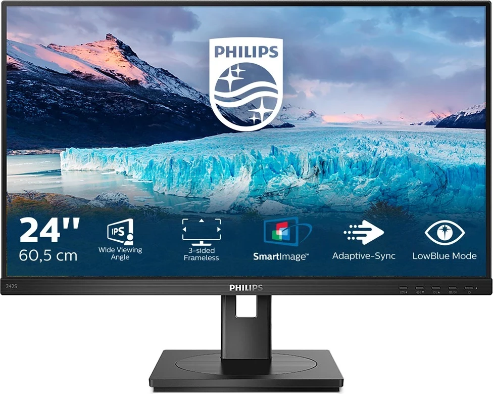 Monitor LED Philips S Line 242S1AE/00, 23.8 inç, Full HD, i zi