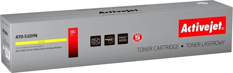 Toner zëvendësues Activejet ATO-510YN  për printer Oki, i verdhë