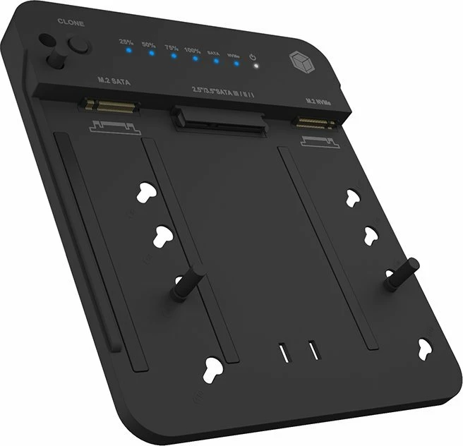 Stacion klonimi/docking Icy Box IB-2915 (IB-2915MSCL-C31), USB-C, për M.2 NVMe/SATA dhe 2.5\"/3.5\" SATA, 10Gb/s, i zi