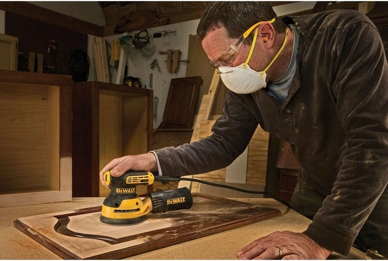 Lëmues orbital DeWALT 125mm 280W, zi/verdhe