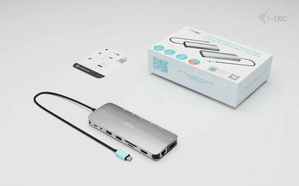 Docking station I-Tec USB-C Metal Nano, 3x display, 2x HDMI, 1x USB-C video, LAN, audio, gri