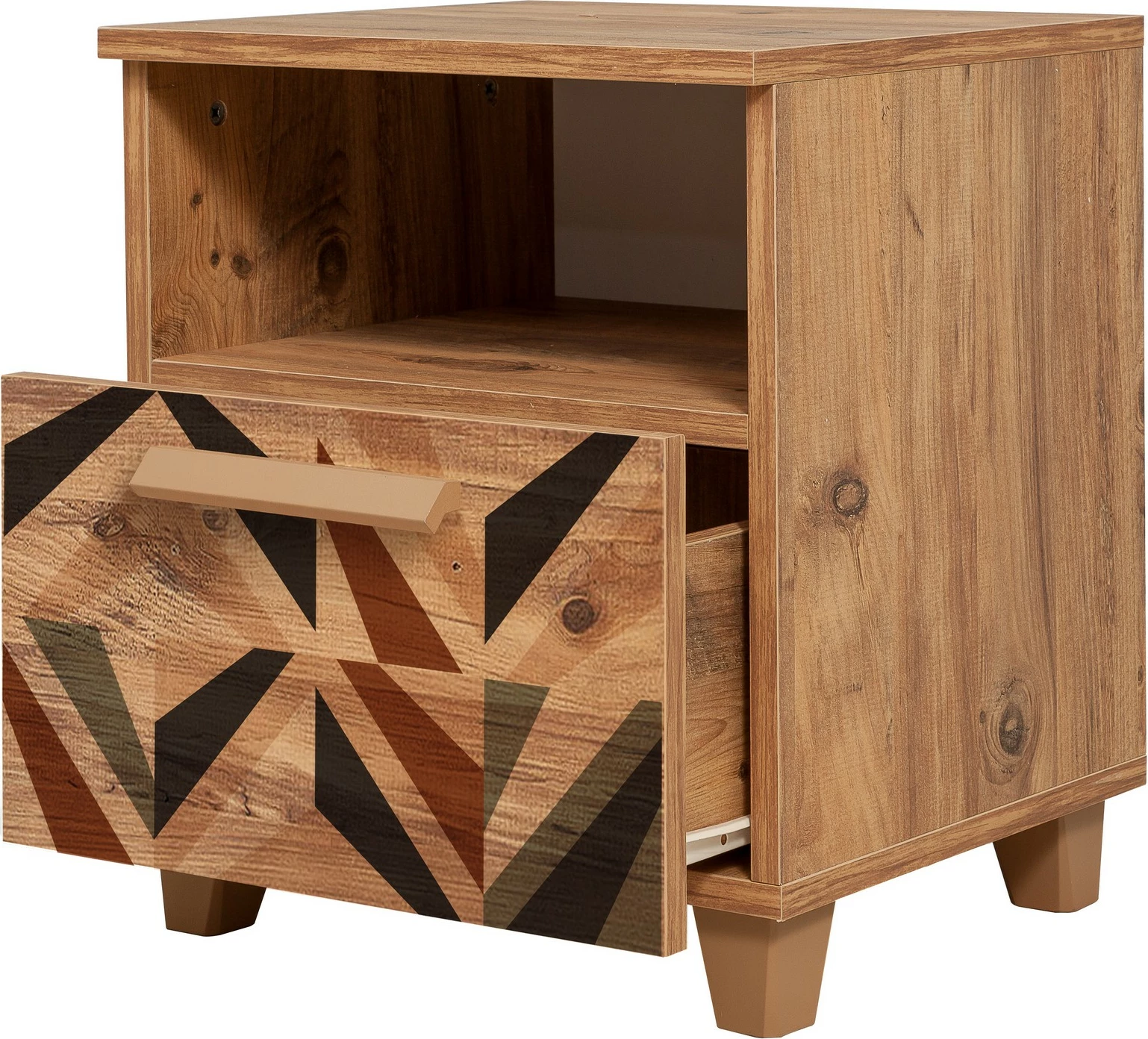 Komodinë Hanah Home, Leva Alfa Triangle, ngjyrë Atlantic Pine