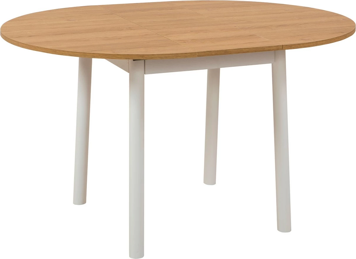 Tavolinë ngrënie me zgjatje, Hanah Home, Oliver, ngjyrë lis dhe e bardhë