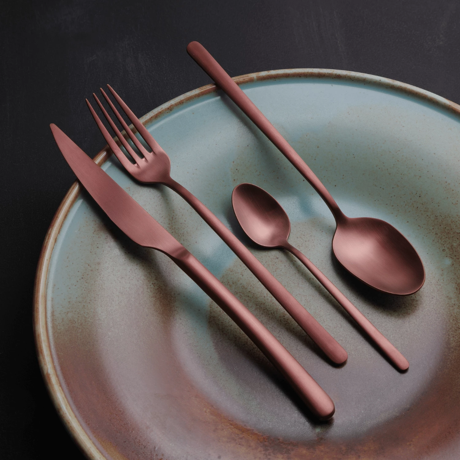 Lugë çaji OVE Amarone Bronze 146 mm, çelik inox 18/10, set 12 copë, ngjyrë bakri