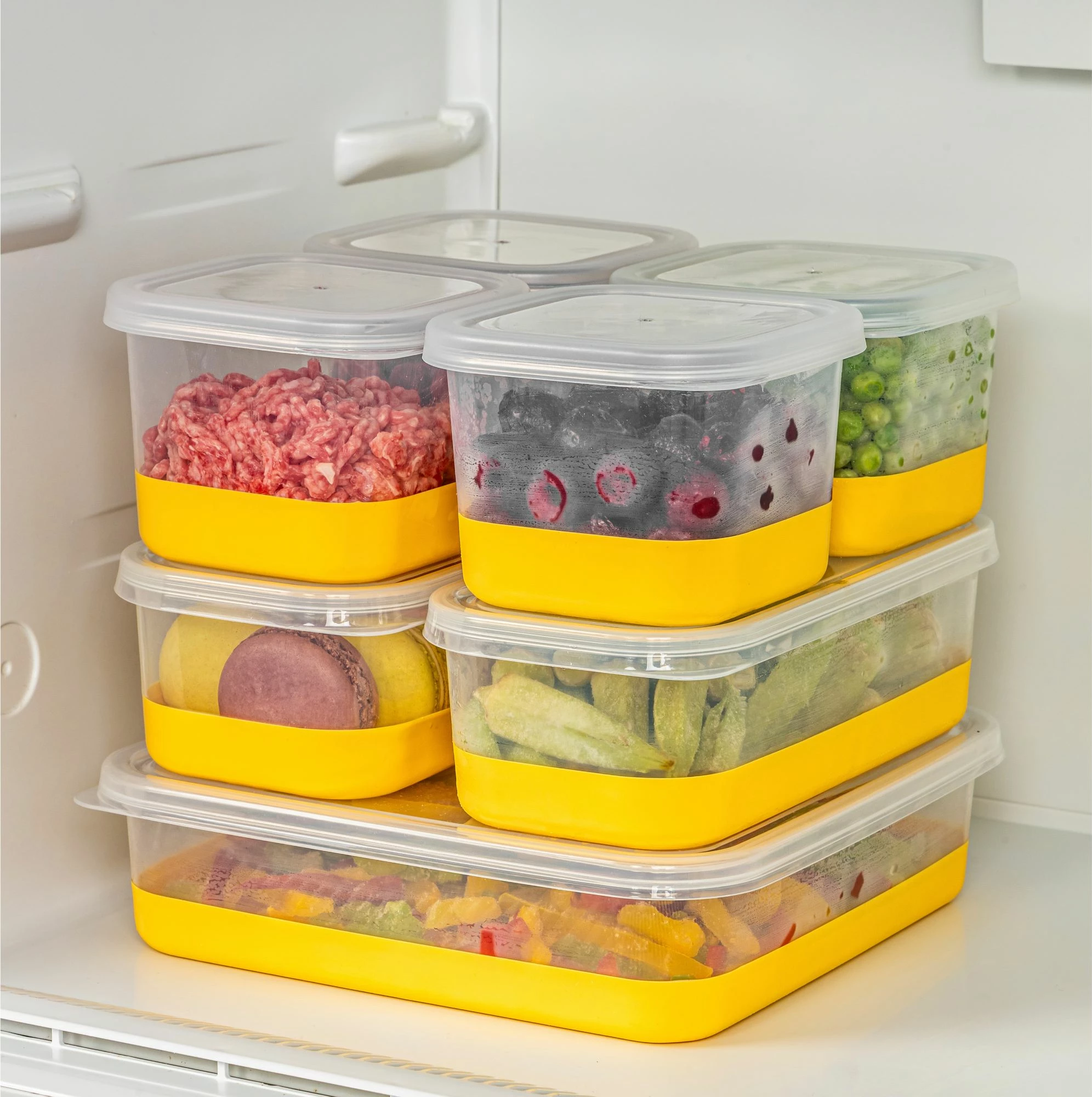 Set organizues për frigorifer (7 copë), Hermia, 4A2B1C - e verdhë