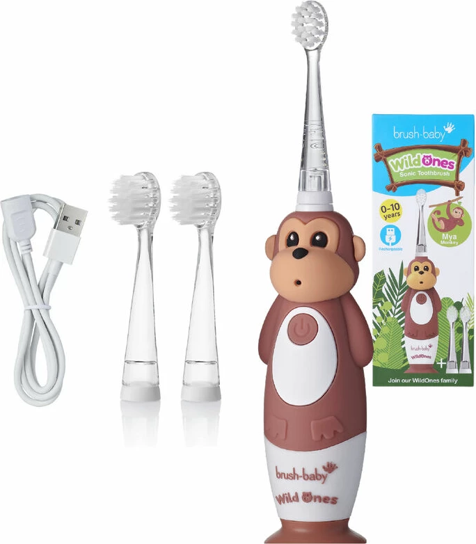 Furçë dhëmbësh elektrike për fëmijë Brush-Baby WildOnes Monkey, 1 copë