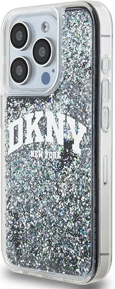 Mbështjellës DKNY Liquid Glitter Big Logo për iPhone 14 Pro, i zi