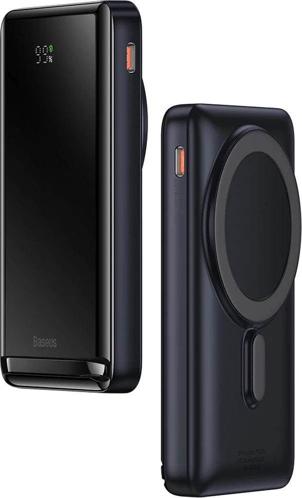 Powerbank Baseus Magnetic Bracket PPCX000203, 10000mAh, MagSafe, 20W, me kabllo USB-C 0.5m, Kaltër e errët