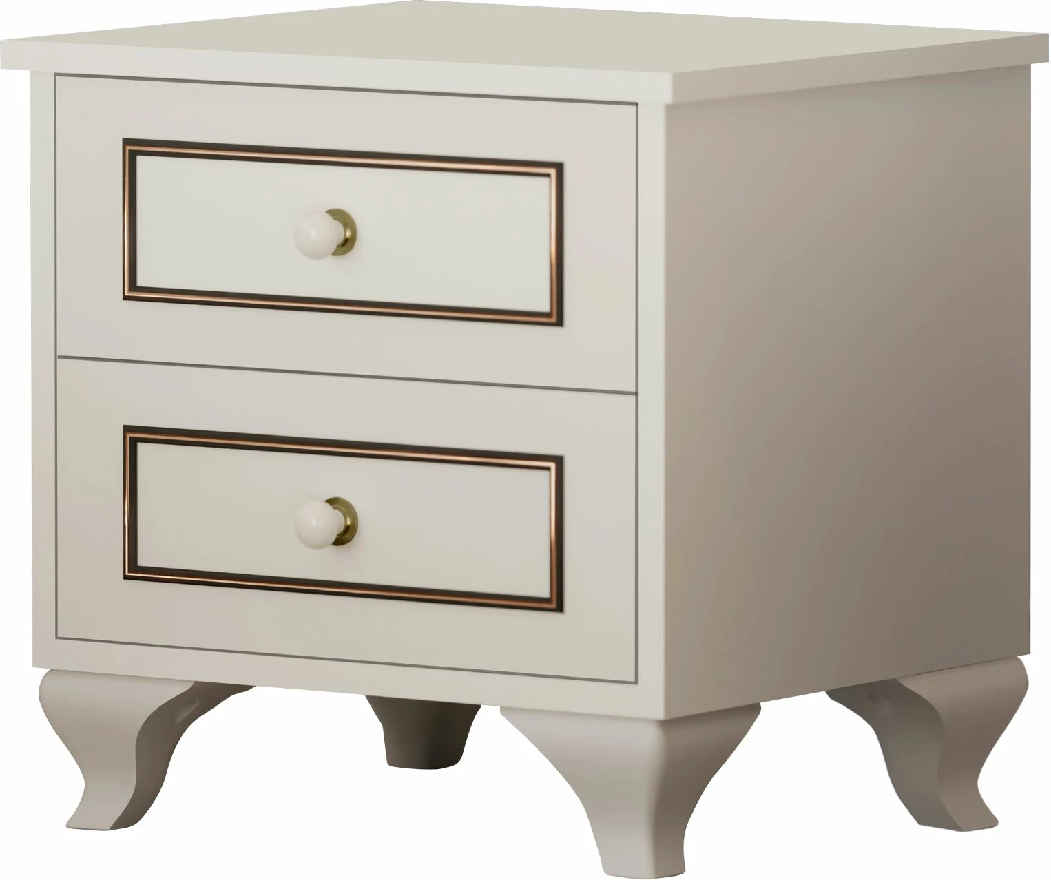 Komodinë nate Skye Decor, Rb-103, ngjyrë e bardhë mat