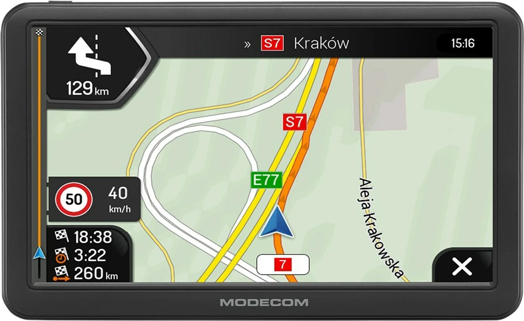 Navigator për vetura MODECOM FreeWAY CX 7.0 me iGO Navigation, 8 GB, Ekran 7", Zi