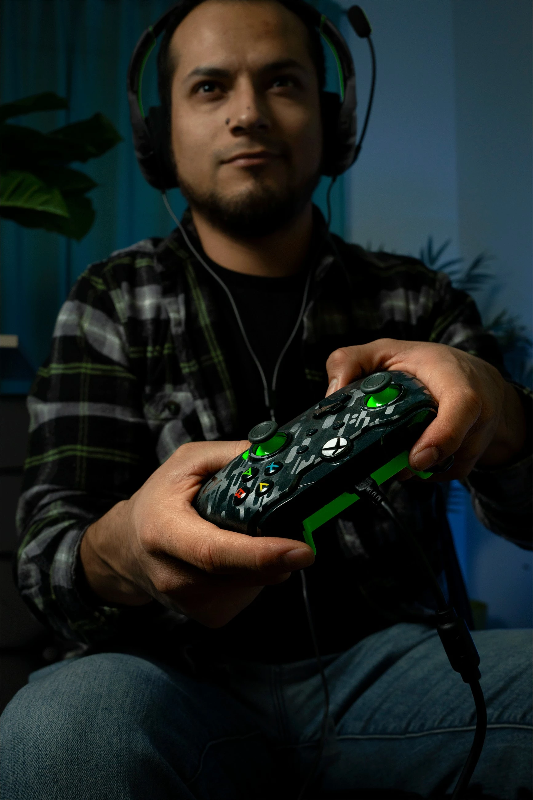 Gamepad PDP Neon Carbon, Xbox, Windows 10/11, Wired, USB, Karbon, Gjelbër