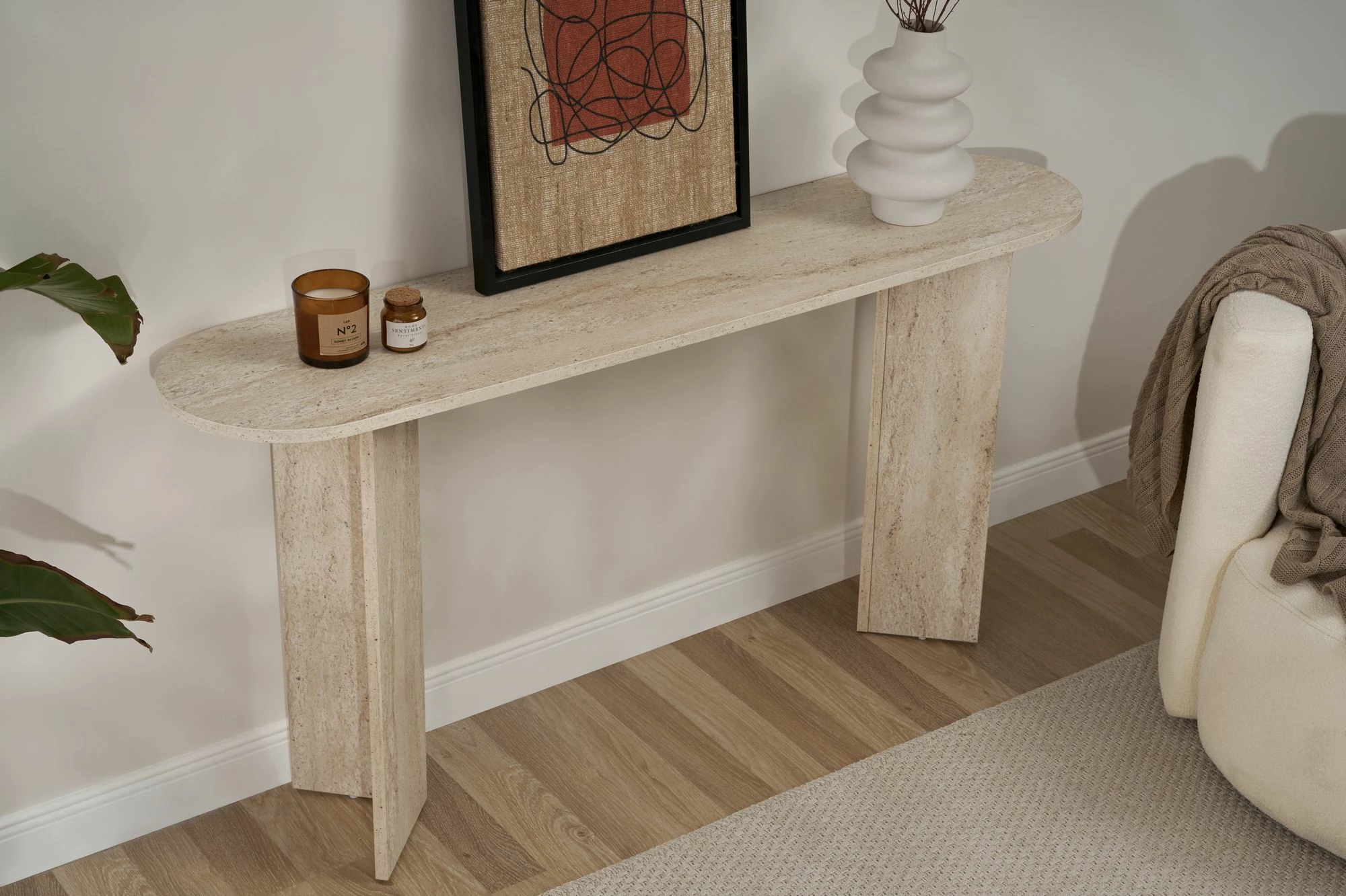 Komodë Nordure, ngjyrë travertine, Sira