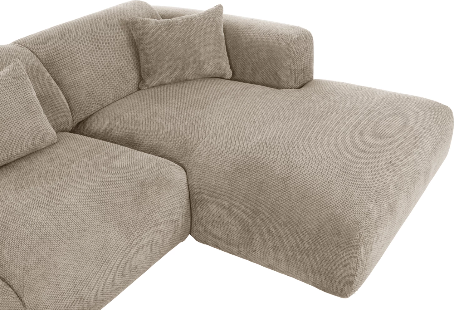 Divan qoshe BRICKEN FH3275.01R, pëlhurë bezhë, 110-282x98-160x72H cm