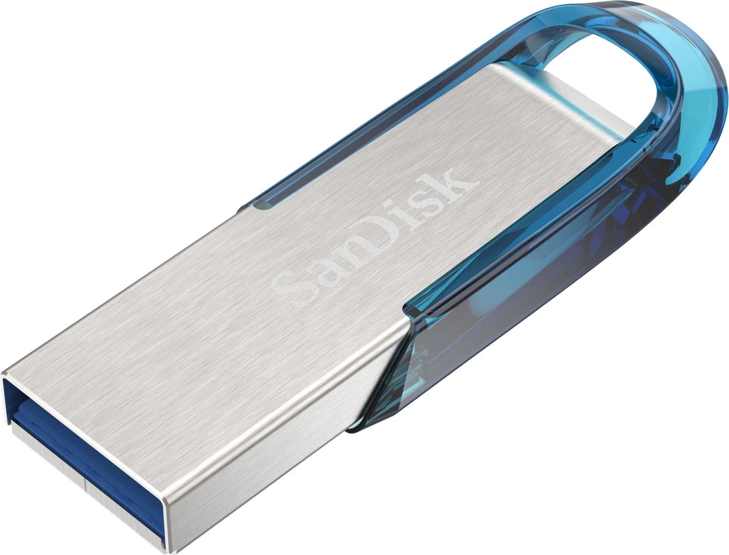 USB SanDisk, Ultra Flair, 128GB, argjend-blu
