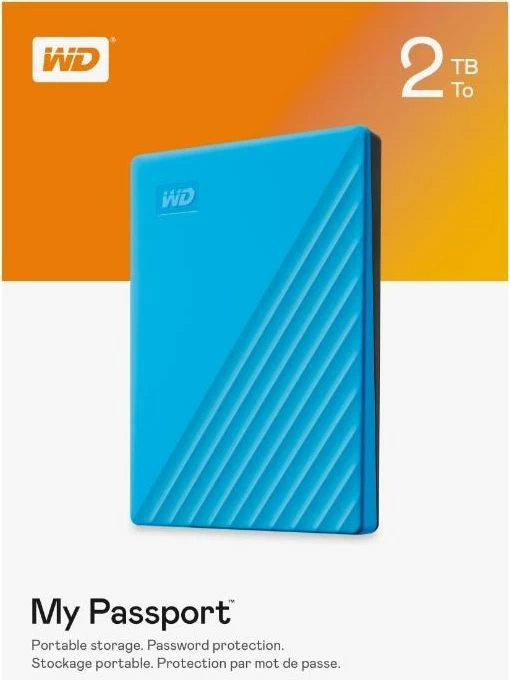 Hard disk ekstern WD My Passport 2TB USB 3.2 (WDBYVG0020BBL-WESN), blu