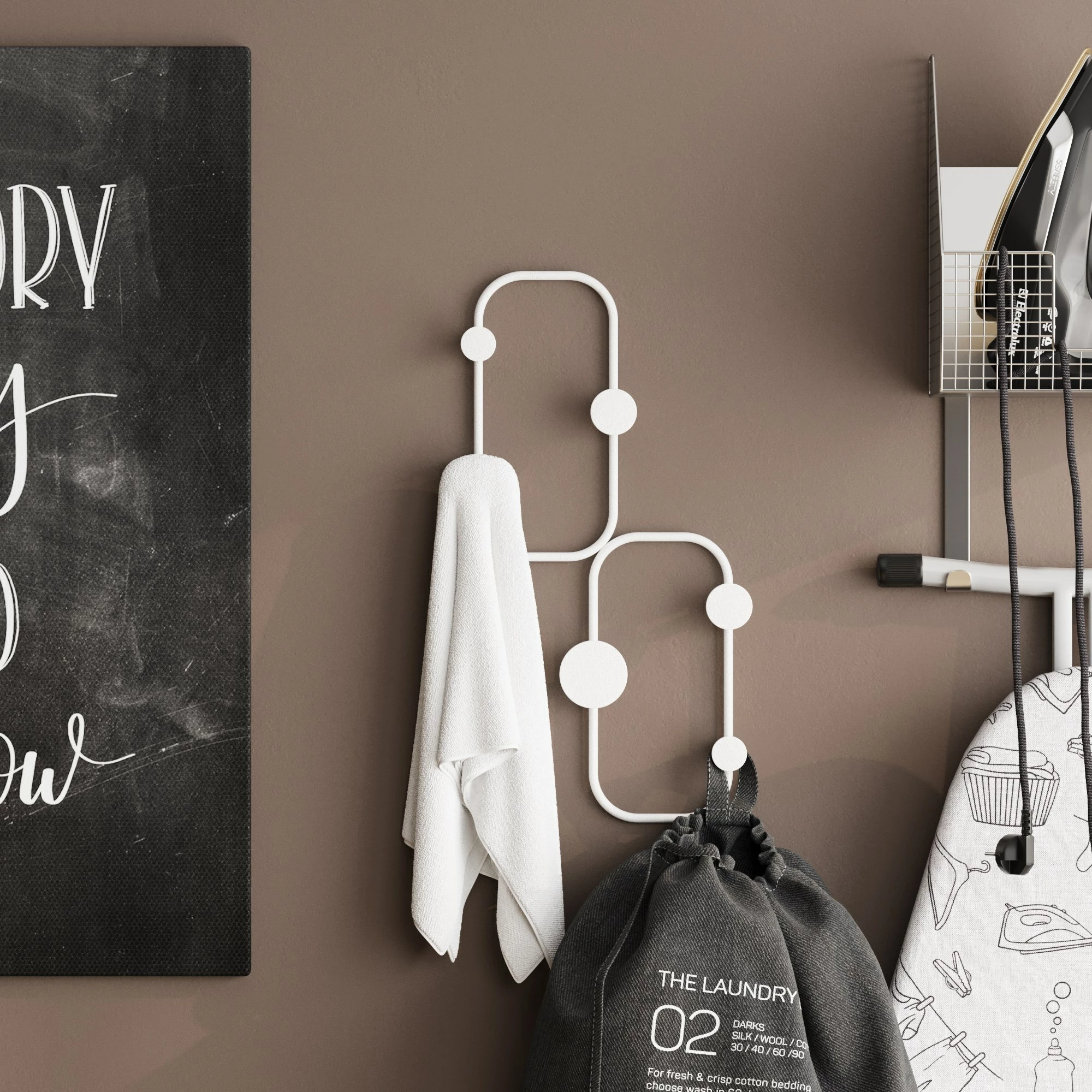 Varëse muri metalike Wallity, model buburreci, e bardhë