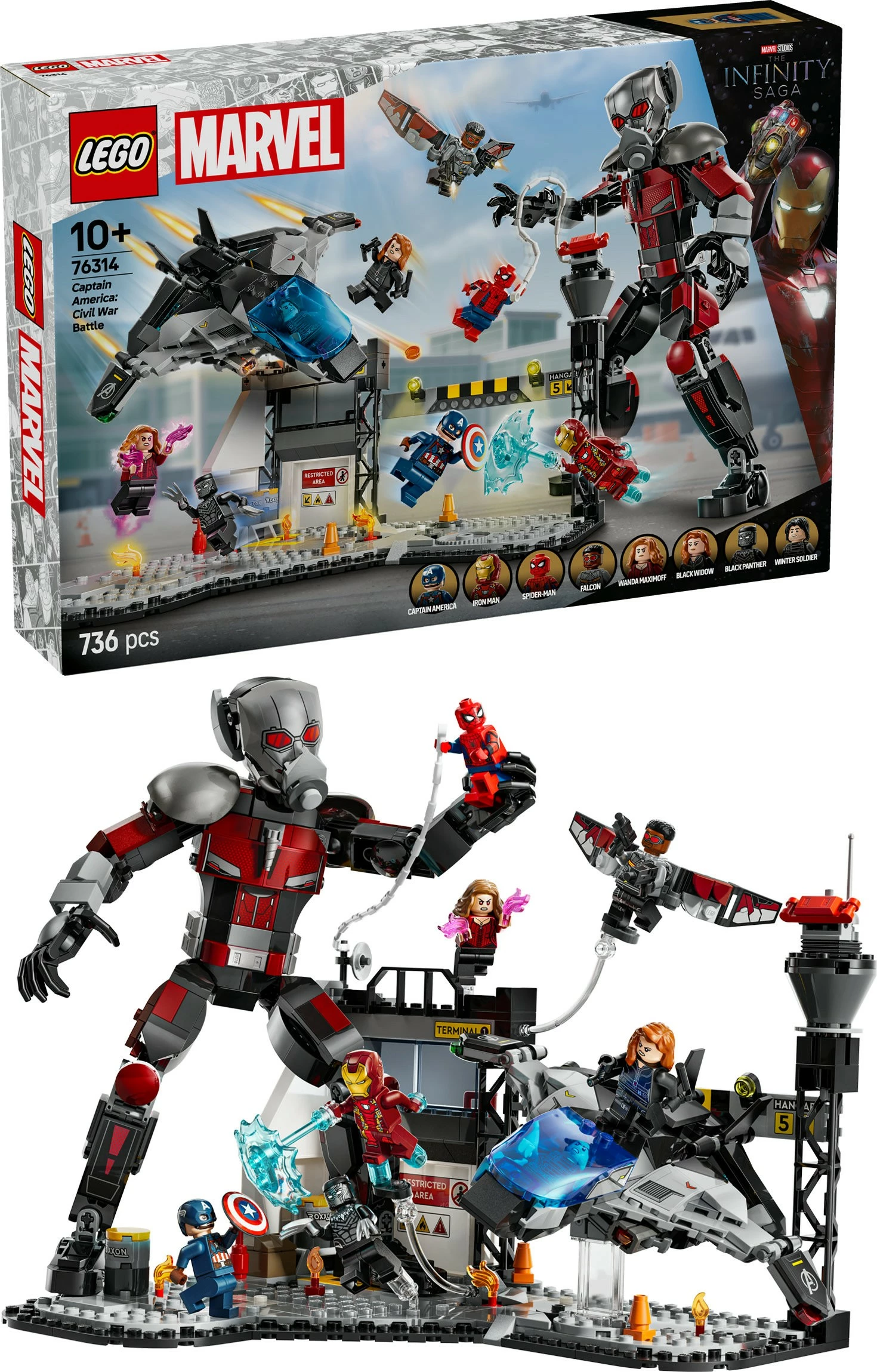 Set ndërtimi LEGO Super Heroes Marvel Captain America: Civil War, shumëngjyrësh