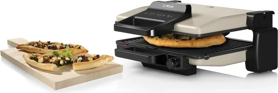 Grill elektrik Bosch TCG3302, 2000 W, qeramikë, argjendtë