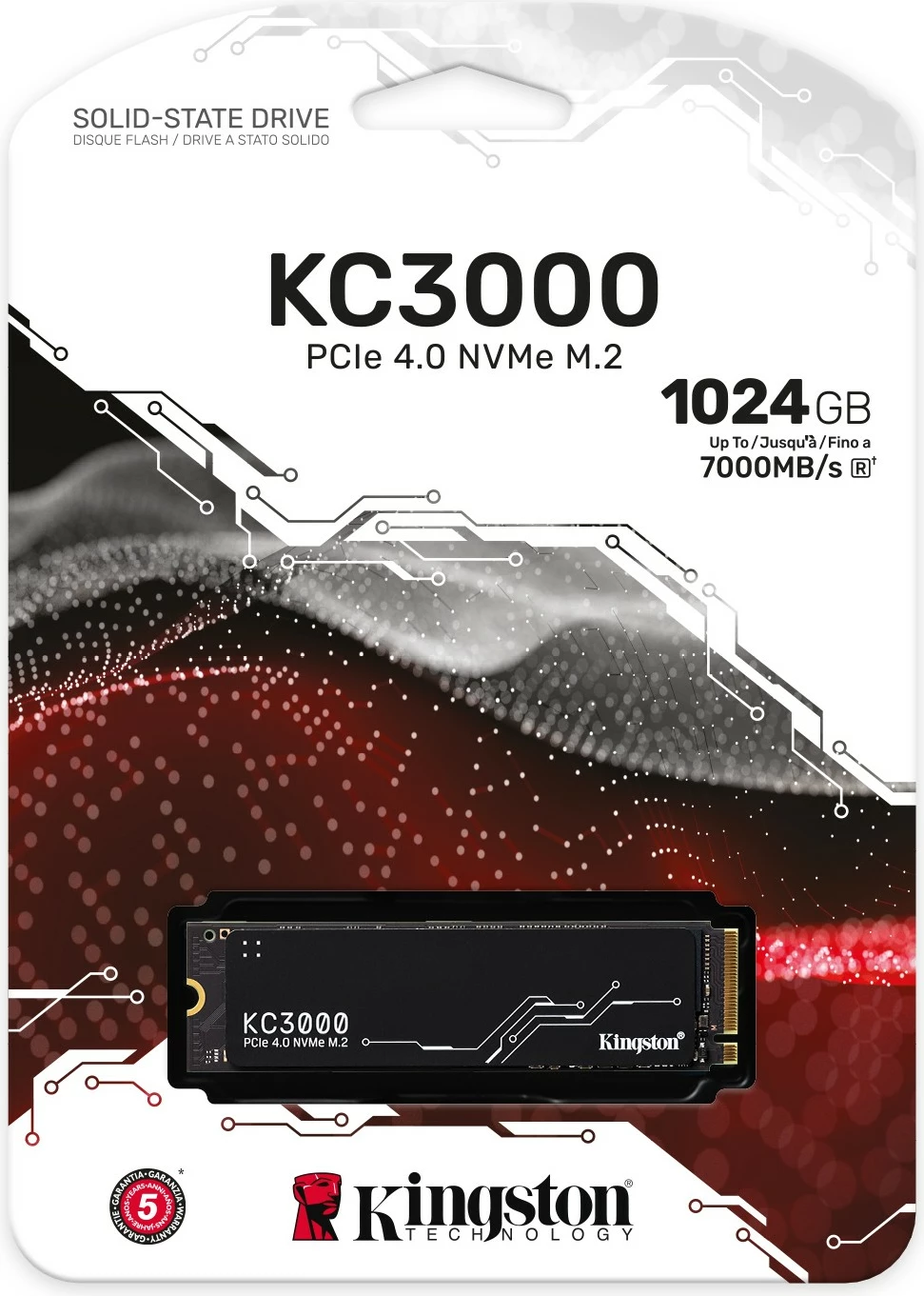 SSD Kingston KC3000 NVMe M.2 1.02 TB, 7000 MB/s