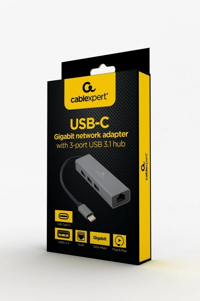 Përshtatës rrjeti Gembird A-CMU3-LAN-01 USB-C, 3x porte