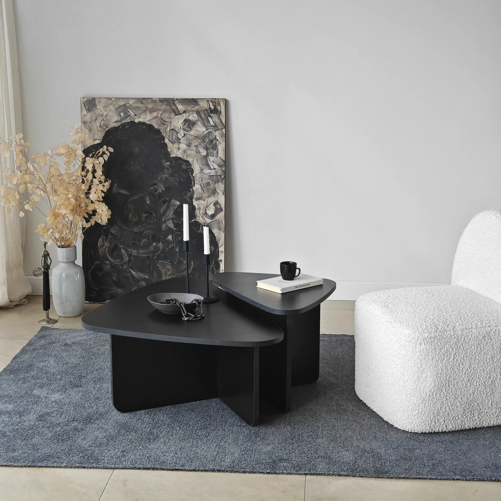 Set tavolinash kafeje Skye Decor, Ballare, e zezë